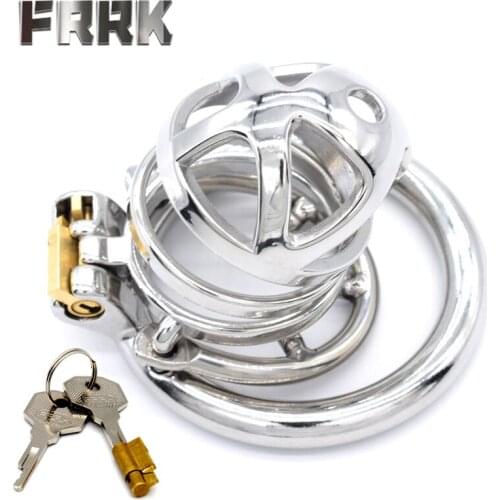 2021 New Metal Penis Lock Male Chastity Device 304 Stainless Steel Cock Cage Penis Ring Adult BDSM Bondage Cage Sex Toys for Men