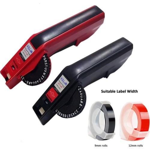 Original Motex E-5500 embossing label maker with 9mm 12mm label Tape Manual printing machine portable printer motex label maker
