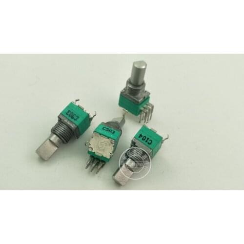 Original new 100% RK097G vertical double potentiometer C503 C104 C50K C100K handle 15MMF (SWITCH)
