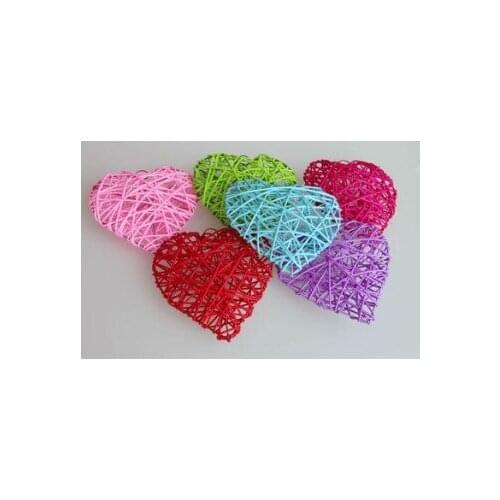 Decoration Crafts 15CM rattan heart shaped pendant Christmas Valentines Day decorations