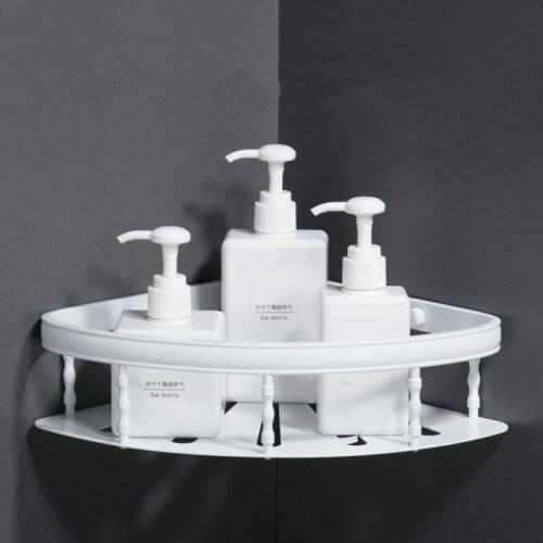 Bathroom Shelf Aluminum Shower Rack White Baking Corner Shelf Bath Shower Shelf Wall Mounted Storage Organizer Holder Rack