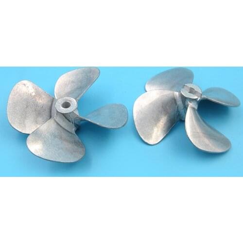 4mm*60mm Zinc Alloy Four-bladed Propellers Metal Right/Left Prop Spare Parts for Nesting/Stern Boat Heavy-duty Ship Model
