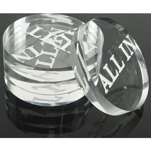 Transparent Round Dealer Button Pressing Acrylic All in Texas Hold'em Pokers Casino All in