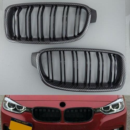 1 Pair Front Hood Kidney Grilles ABS Fit for BMW 3 Series F30 Sedan F31 Touring 2012-2018 51137263481 51137263482 51137405835