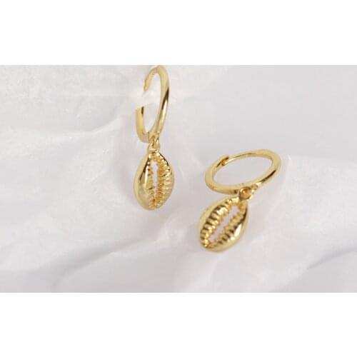 Trendy Summer Beach Ocean Shell Hoop Earrings for Women Gold Silver Color Earing Party Punk INS Fashion Jewelry Accessories Gift