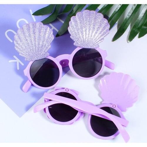 Purple Shell Sunglasses Mermaid Birthday Party Supplies Summer Beach Birthday Party Decor Hawaii Party Decor Kids Favor Gifts