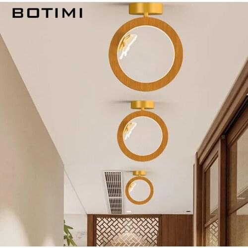 Modern Wooen Led Ceiling Lights With Butterfly DECO For Foyer Round Bedroom Lamp Dining Room Kitchen Wood Ring Shaped Luminaire