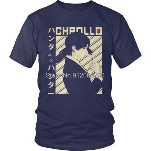 X Hunter Hunter Chrollo Lucifer T Shirt Mens Cotton Print T-shirt Novelty Tshirt Short Sleeve Japanese Anime Manga Tees Tops