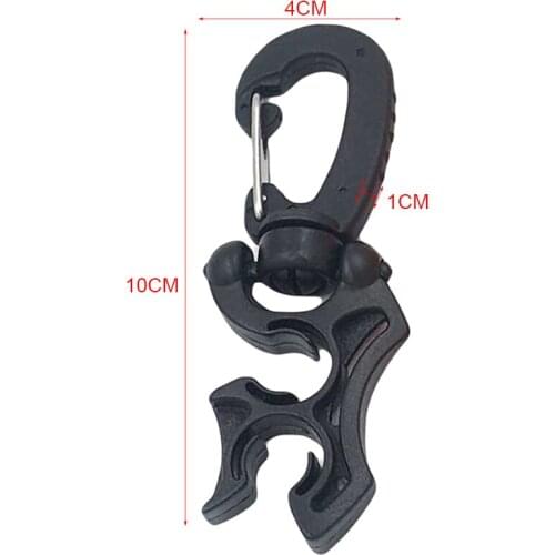 1 Pc Diving Regulator Hose Underwater Diving Plastic Double BCD Hose Holder Retainer With Rotatable Snap Clip Buckle Hook