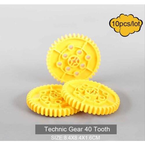 10pcs/lot Big Bricks Gear 40 Tooth Building Blocks DIY Creative STEAM Children Toy Blocks Parts Children Toys