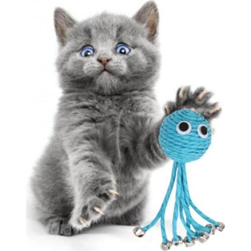 2021 Cute Braided Octopus Shape Cat Toy with Bells Kitten Accessory Pet Supply gatos accesorios cat accessories jouet chat