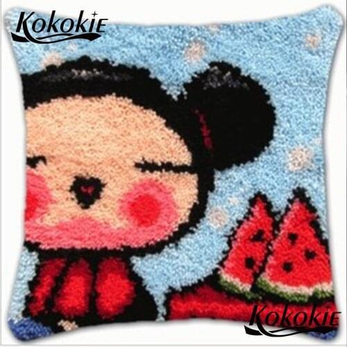3d carpet Latch hook rug making kit Embroidery cartoon pillow kits Crocheting Kit Rug Yarn Patchwork Pillowcase diy Needlework