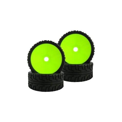 4PCS RC 1/8 On-Road Car Buggy Rubber Truck Tires 100MM Rubber Tyre Plastic Wheel Rim Hex Adapter 17MM for 811 8sc 94063 81-803