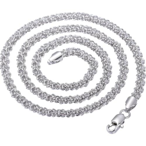 5mm Wide Necklace for Women Men Unisex Swirl Link White Gold Filled Womens Mens Link Chain 20 24inch Jewelry Gifts LGN327