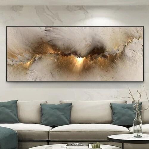 Grey Yellow Cloud Abstract Oil Painting Think Independe Wall Picture for Living Room Canvas Modern Art Poster and Print No Frame