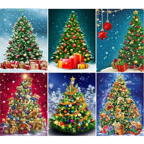 5d DiY Full Diamond Painting Mosaic Christmas Tree Needlework Diamond Art Embroidery Cross Stitch Set Home Wall Decoration Gift