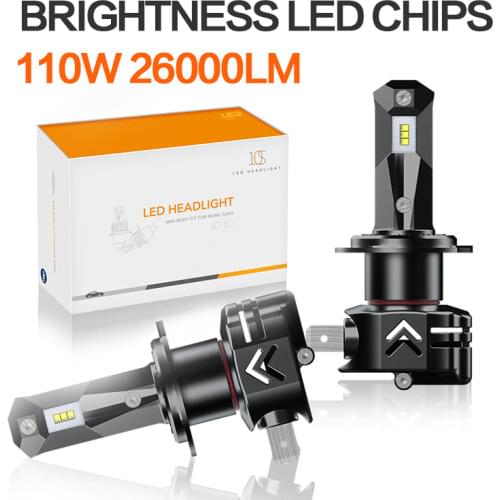 Led H7 Headlight 6000K White Light Lamp Universal All aluminum body Mini Car Bulbs 110W/set 26000LM LED Car Headlights energy sa