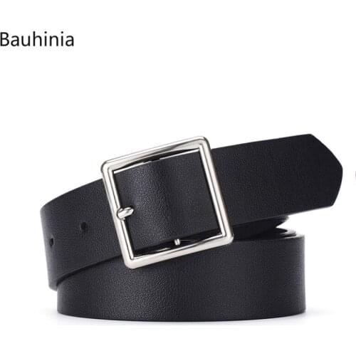 Bauhinia New Male/Female Students 105*3.5cm PU Material Pin Buckle Belt High Quality Fashion Designer Jeans Wide Belt