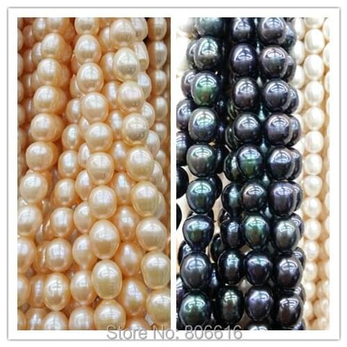 9*11MM 32Pcs/Strand AA+ 100% Natural Fresh water Loose Pearl Strand Bead Jewelry Beads