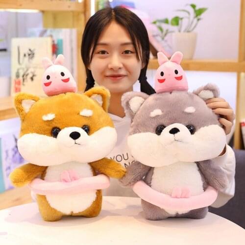 Net Red Cute Siberian Shiba Inu Doha Doll Dressing Dog Doll Cute Akita Inu Doll Sleeping Pillow Bed Small Doll Give Girls Gifts