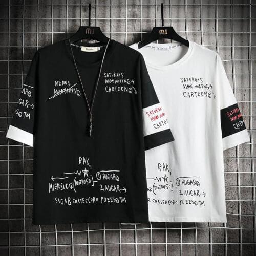 Black Hip Hop Letter Print Tshirt Streetwear Harajuku Oversized T-shirt Men Casual Japan Summer Tshirt Funny High Street Tops