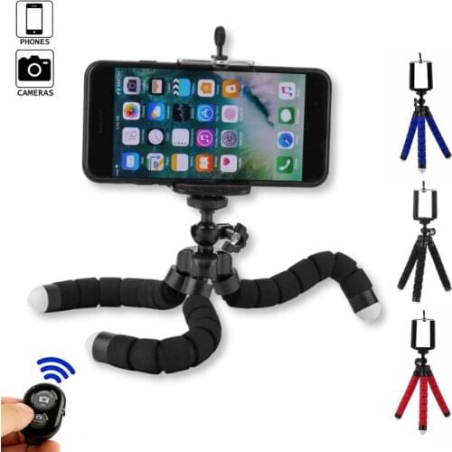 Mini Flexible Sponge Octopus Tripod Expanding Tripod Stand for Mobile Phone Camera with Phone Clip Holder Stands