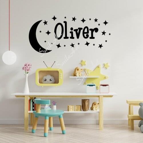 Hot Custom name Rocket spaceship Wall Stickers Personalized Creative For Living Room Bedroom Decoration Accessories Murals