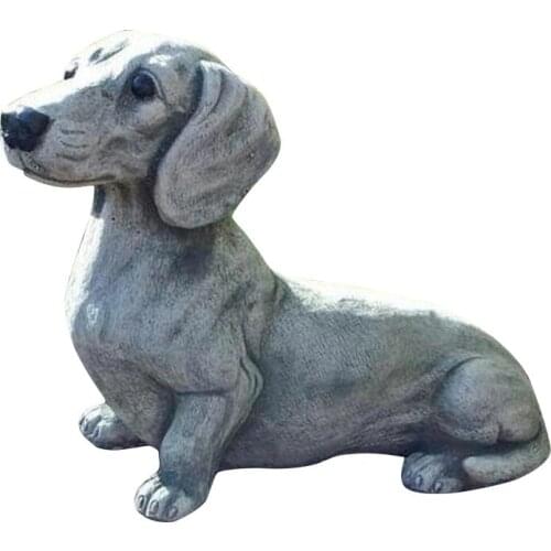 Imitation Dachshund Dog Pet Decoration Ornaments Dog Resin Crafts Ornaments Garden Art Imitation Animal Gifts