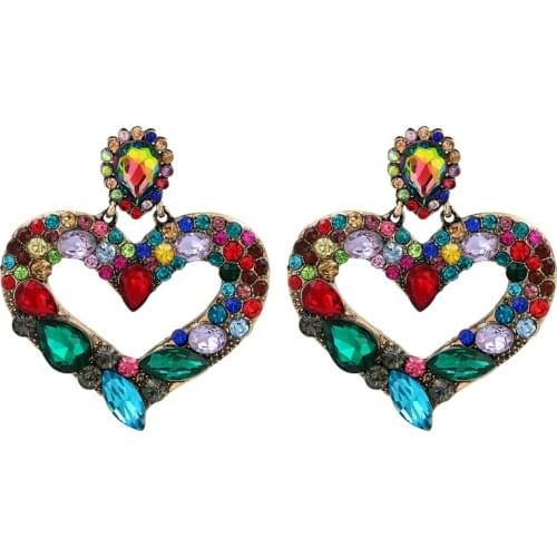 JUJIA New Fashion Crystal Metal Pendant Earrings For Women Boho Trendy Dangle Earrings Statement Jewelry Wholesale