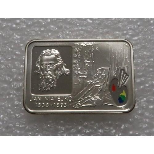 Poland 2002 Artist Square Color Commemorative Silver Coin Real Rare Silver Original Coin Collection