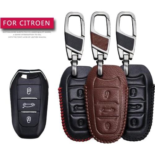 Leather Car Key Case Cover For Citroen C5 C6 C4L CACTUS C3XR DS Protection Key Shell Skin Bag Only Case
