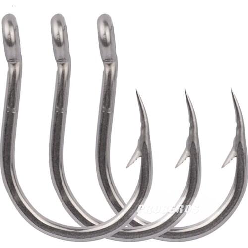 5pcs 7/0 9/0 11/0 13/0 for Fishing Lure Replacement Hook Single Fish Bait Hook Inline Hook Big Eye Sharp High Carbon Steel