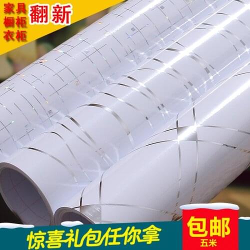 Furniture waterproof wallpaper pvc self adhesive wallpaper Aluminum Foil Self-adhensive Anti Oil Wallpaper for Kitchen