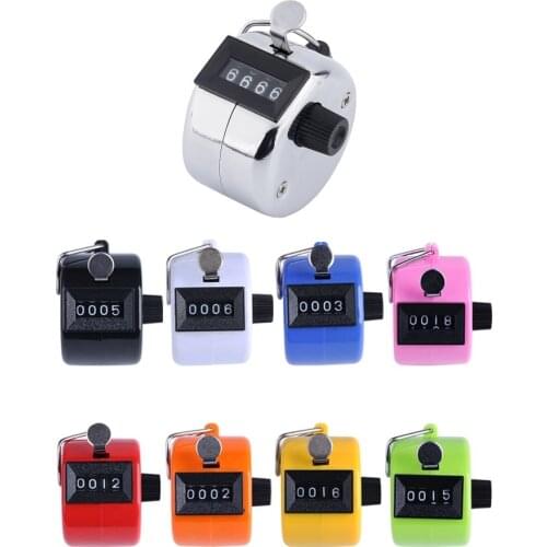 Mini Hand Mechanical Counter, Silver Metal ring / Color Plastic, Manual Counter for Tally Tasbih Pedometer Frequency F5501
