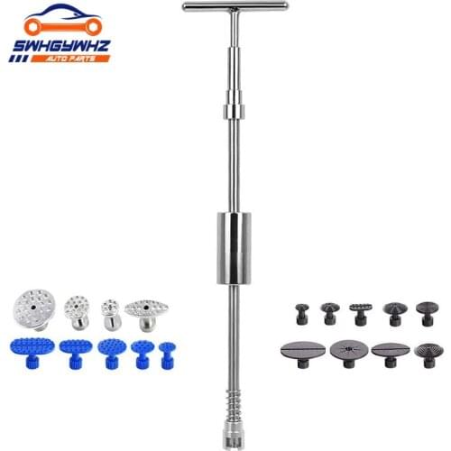 Paintless Dent Repair Puller Kit Dent Puller T-Bar Tool with Dent Removal Pulling Tabs for Car Auto Body Hail Damage Dent Remova