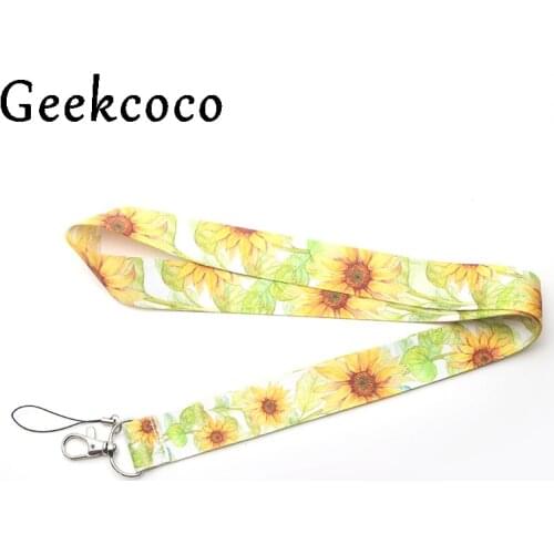 Sunflowers Plant Multi-function Phone Straps Tags Neck Lanyards for keys ID Lanyard Badge Neck Straps webbing for women J0214