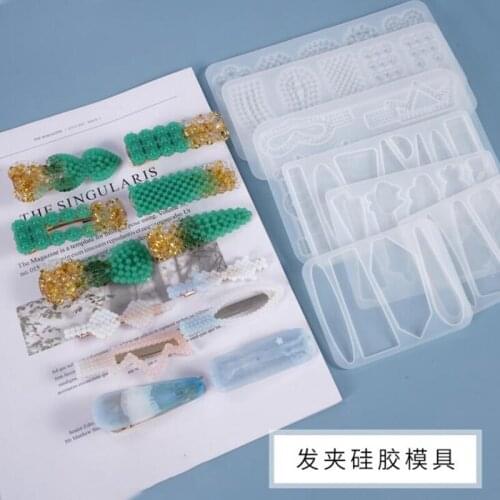 New Transparent Silicone Mould Resin Decorative Craft Geometry Various hairpins Mold epoxy resin molds for Fashion jewelry