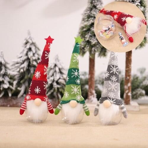 New Year 2022 Decor Candy Jar Christmas Ornaments Dwarf Faceless Doll Candy Can Boxes Navidad Decor 2021 Noel Natale Xmas Gifts