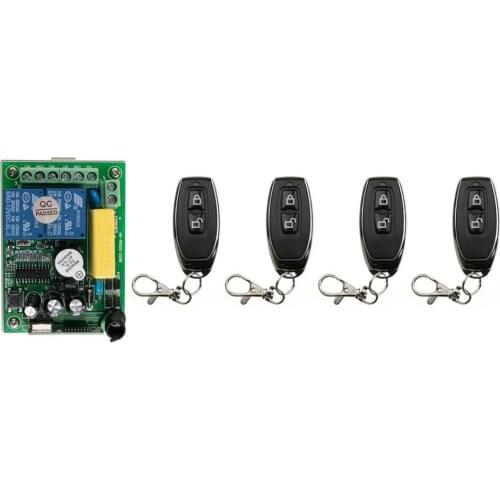 NEW 220V 2CH 10A Receiver & Transmitter RF Wireless Remote Switch teleswitch Momenrary Toggle Latched Adjustable