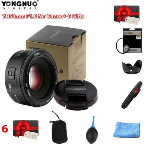 YONGNUO YN50mm YN50 F1.8 EF EOS 50MM AF MF Camera Lens For Canon Rebel T6 EOS 700D 750D 800D 5D 5D2 5D3 5D Mark II IV 10D 1300D