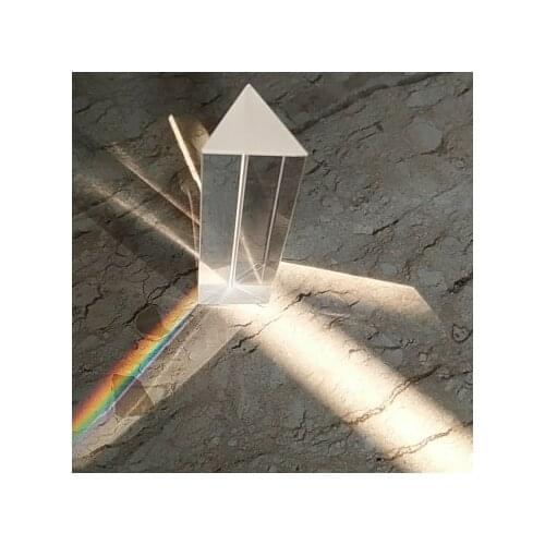 25X80MM Optical Rainbow Glass Right Angle Reflecting Triangular Prism For Teaching Light Spectrum Rainbow prism Triangular Prism