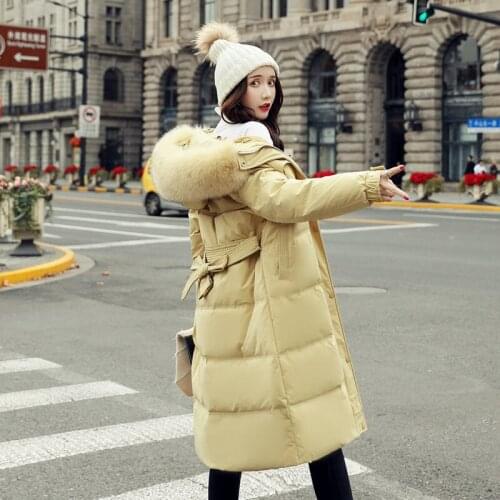 Large Natural Raccoon Fox Fur Hooded Winter Coat Women 90% White Duck Down Jacket Thick Warm Parkas Female Outerwear