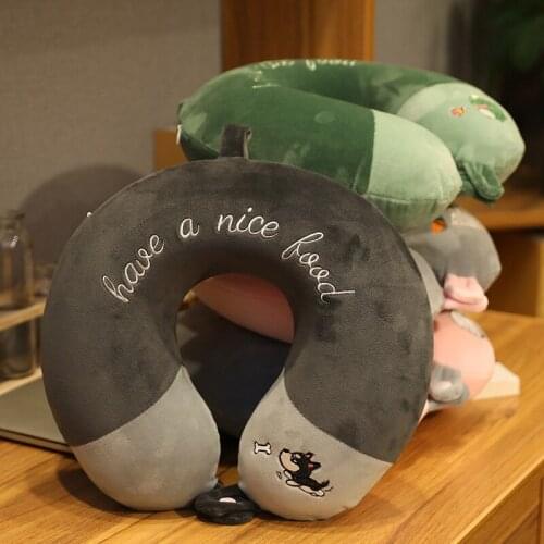 U Shaped Memory Foam Neck Pillows Soft Travel Pillow Neck Cervical Airplane Pillow Slow Rebound Office Nap Cervical Pillow