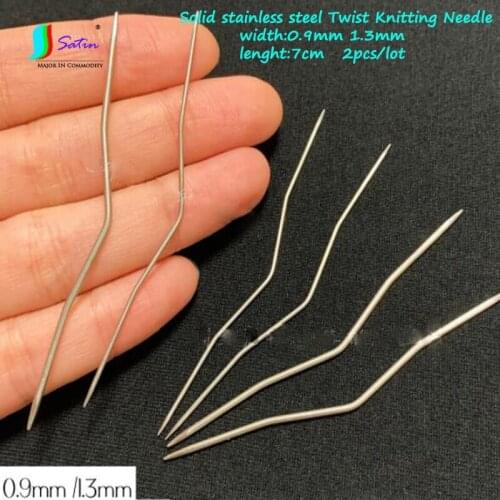 Professional Mini Super Small Very Fine Solid Stainless Steel Twist Knitting Needle Doll Clothes Socks Diy Twist Knitting Needle