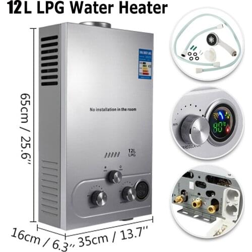 12L Warmwasserspeicher Gas Durchlauferhitzer Propangas Warmwasserbereiter