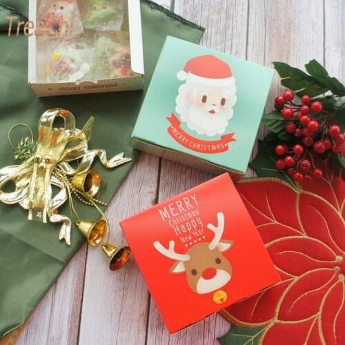 Christmas Macaron Cake Box Party Candy Biscuit Gift Storage Box 10 Pcs/lot