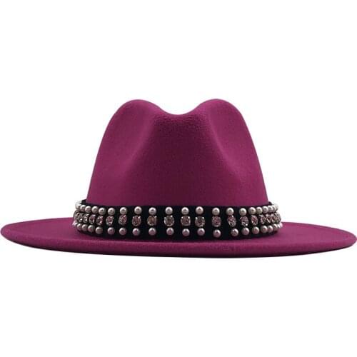 Simple Hot Women Pearl Accessories Vintage Jazz Fedora Hats Autumn Winter Fashion Men British Style Panama Wedding Party Caps