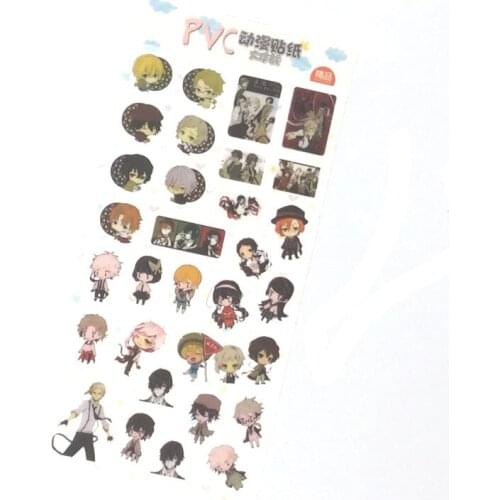 Bungo Stray Dogs Anime Sticker Luxury Plastic Sticker for Laptop Phone Fridge Stickers DIY Toys Stikers for children