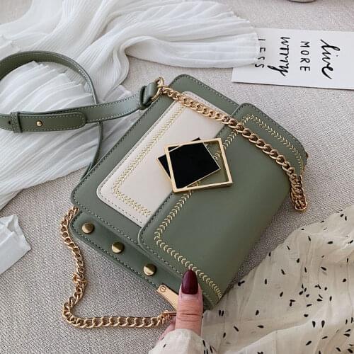 ATLI High Quality Chain Pu Leather Shoulder Bags for Women 2021 Crossbody Simple Special Lock Design Female Travel Handbags