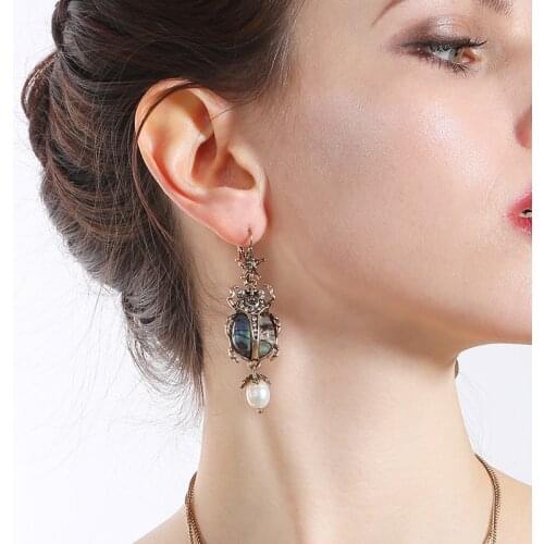 UBEAUTY Woman resin ladybird earrings alloy accessories 70.2mm 21.5mmlength Ladies' fashion jewelry OL style